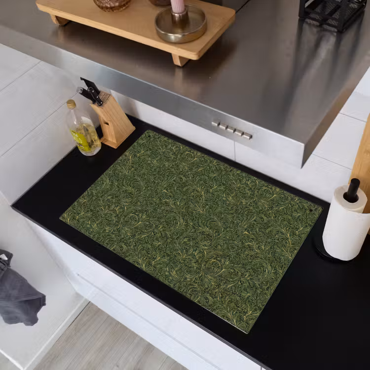 Donker - Groen - Krullend - Botanisch Inductie beschemer met haakjes klein 777 -sfeer1