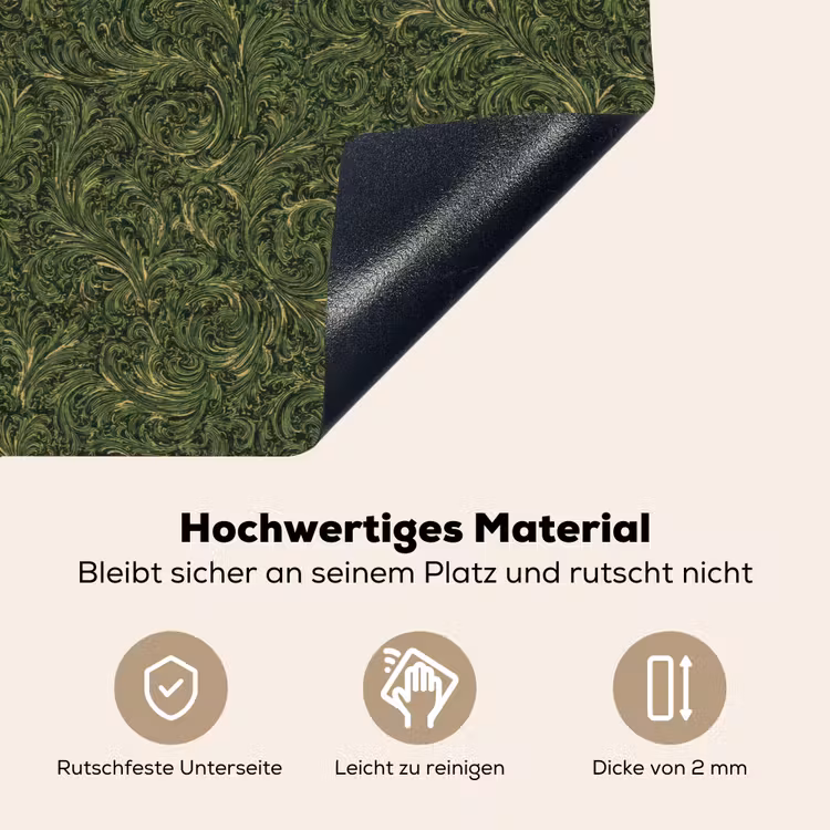 Donker - Groen - Krullend - Botanisch Inductie beschemer met haakjes klein 777 -ky-onderkant-de