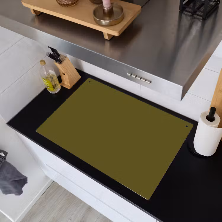 Dark - Olive - Groen Inductie beschemer met haakjes klein 777 -sfeer1