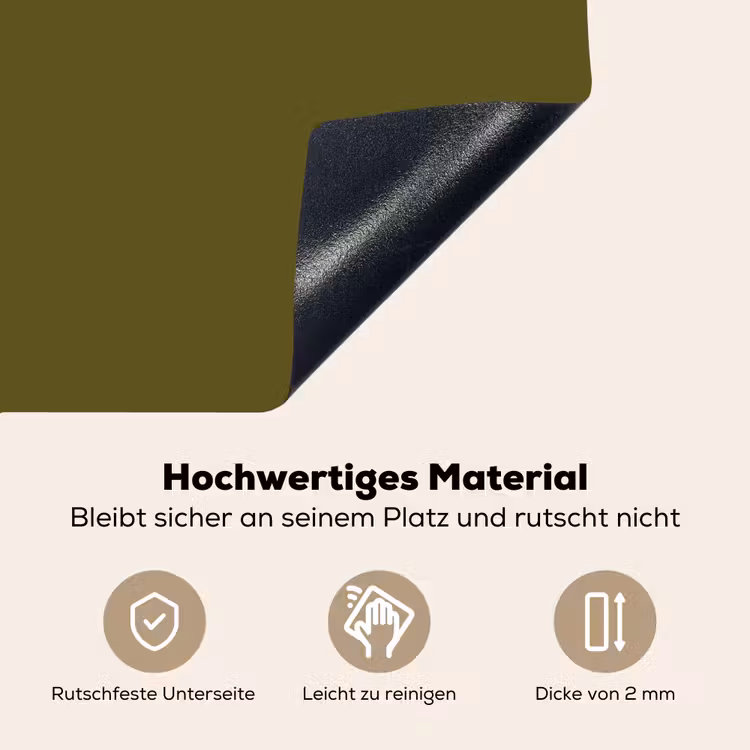 Dark - Olive - Groen Inductie beschemer met haakjes klein 777 -ky-onderkant-de