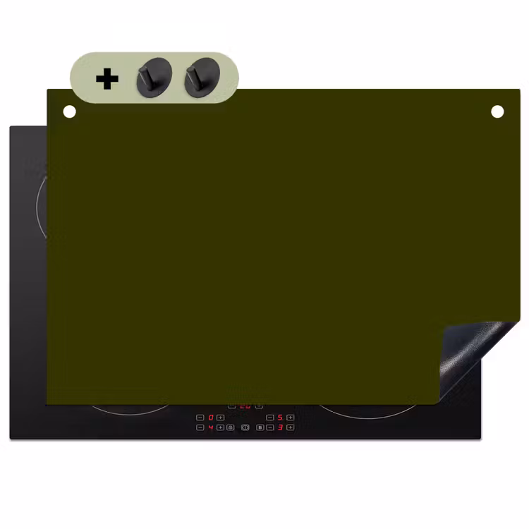 Dark  - Olive - Groen Inductie beschemer met haakjes klein 777 -3d