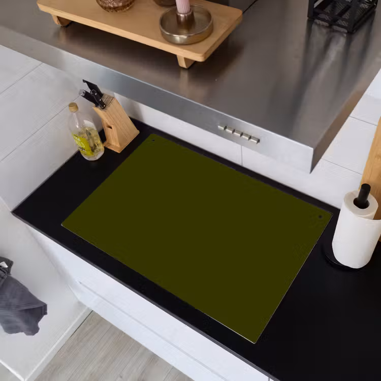 Dark  - Olive - Groen Inductie beschemer met haakjes klein 777 -sfeer1