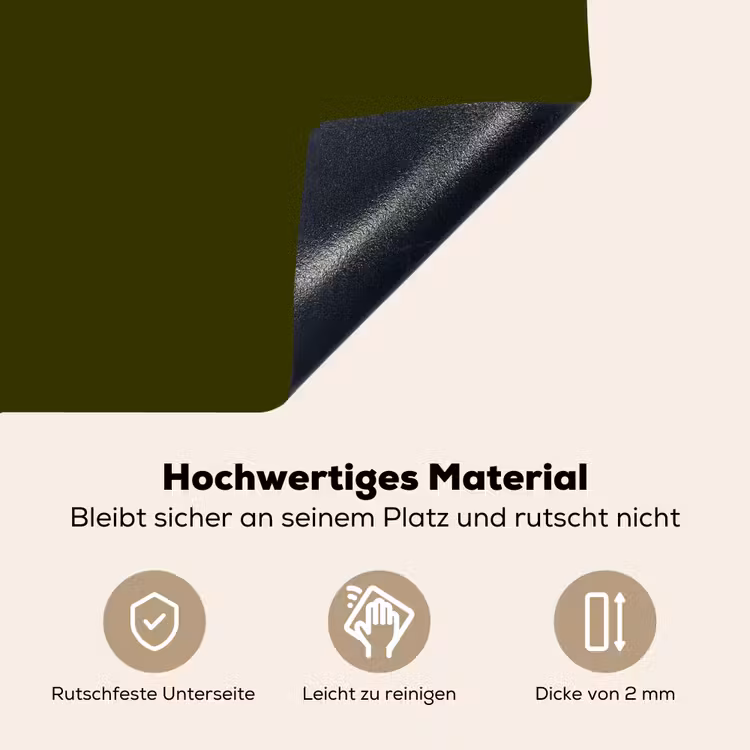 Dark  - Olive - Groen Inductie beschemer met haakjes klein 777 -ky-onderkant-de