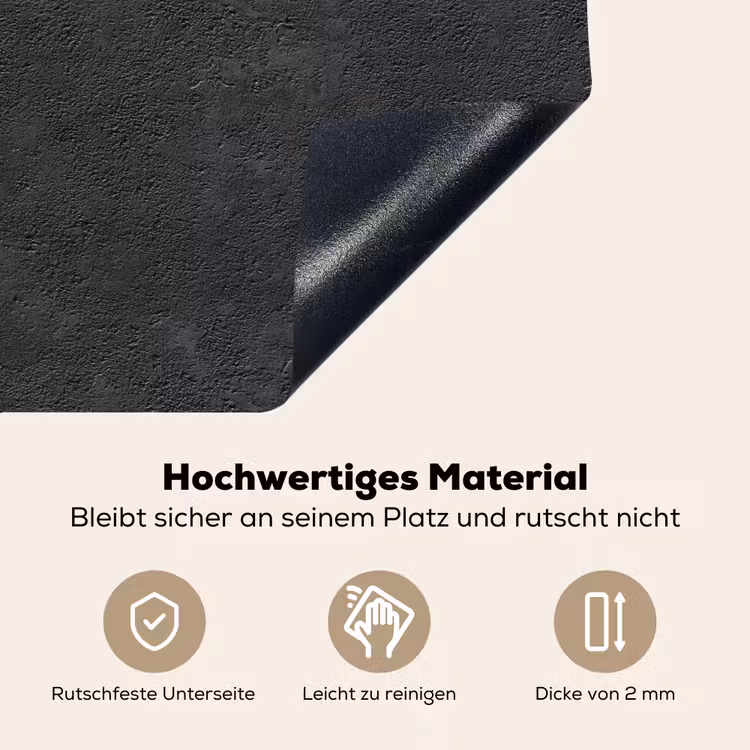 Donkergrijs - Asfaltstructuur - Ruw Inductie beschemer met haakjes klein 777 -ky-onderkant-de