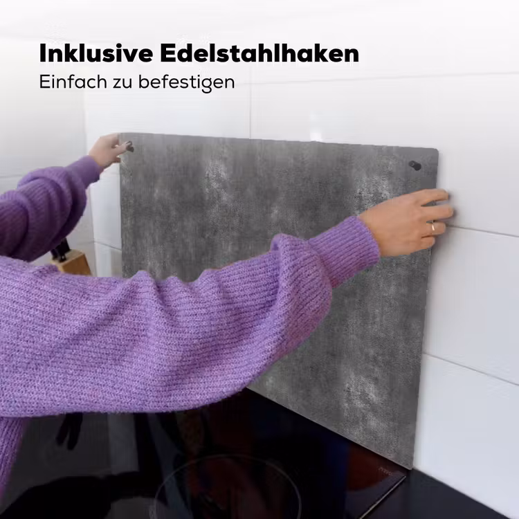 Donkergrijs - Ruw - Beton Inductie beschemer met haakjes klein 777 -ky-ophangen-de