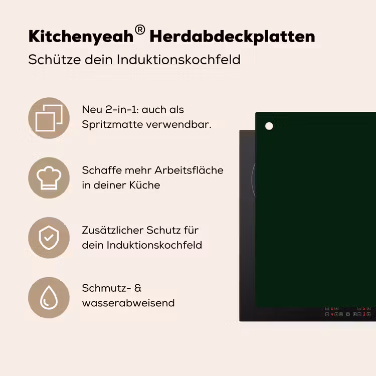 Donkergroen - Tekst - Schaduw - Grafisch Inductie beschemer met haakjes klein -ky-usp-de