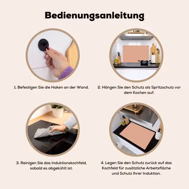 Dusty - Rose - Roze Inductie beschemer met haakjes klein 777 -ky-gebruik-de