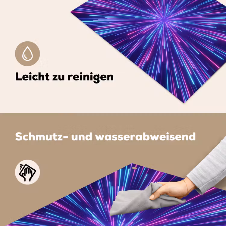 Dynamisch - Ruimte - Kleurrijk Inductie beschemer met haakjes klein -ky-schoon-de