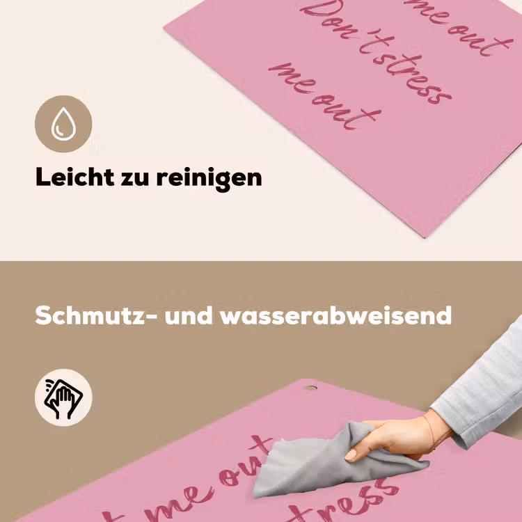 Eat me out don't stress me out - Roze - Handgeschreven Inductie beschemer met haakjes klein -ky-schoon-de