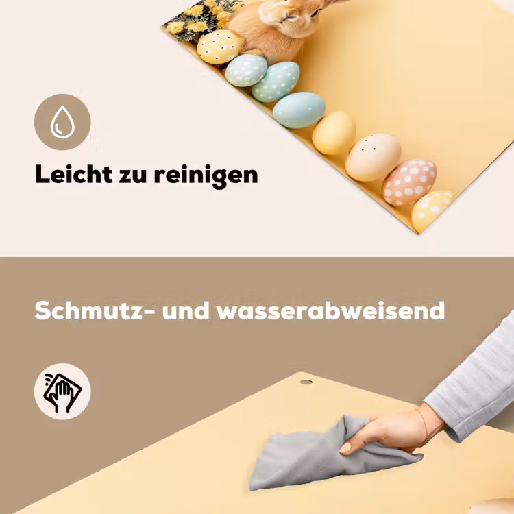 Eieren - Konijn - Pasteltinten Inductie beschemer met haakjes klein -ky-schoon-de