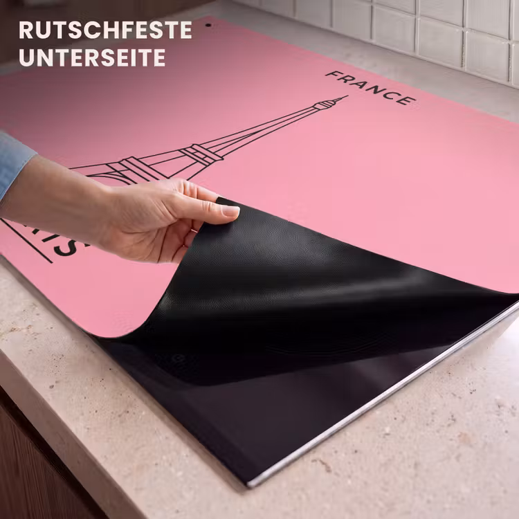 Eiffeltoren - Parijs - Architectuur - Minimalistisch - Roze Inductie beschemer met haakjes klein -ky-onderkant-de