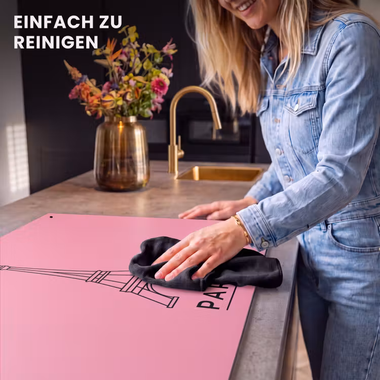 Eiffeltoren - Parijs - Architectuur - Minimalistisch - Roze Inductie beschemer met haakjes klein -ky-schoon-de
