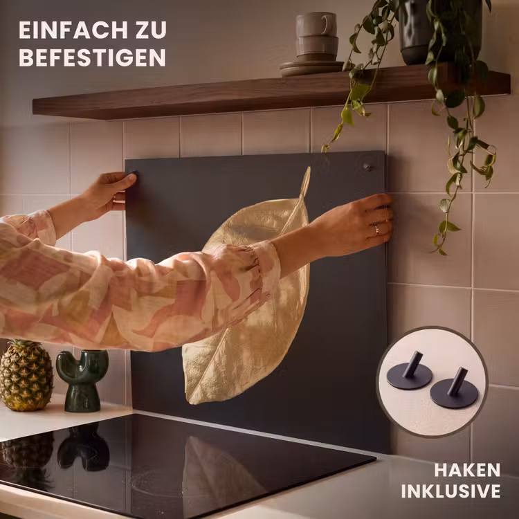 2-in-1 Herdabdeckplatte & Spritzschutz - Einsames Goldblatt - Bladgoudgefluister Inductie beschemer met haakjes middel