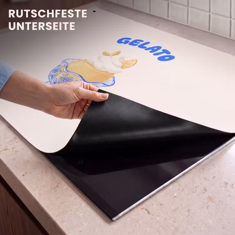 IJs - Citroen - Illustratie - Geel - Dessert Inductie beschemer met haakjes klein -ky-onderkant-de
