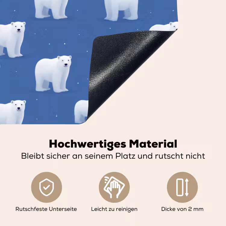 IJsbeer - Patroon - Blauw Inductie beschemer met haakjes klein 777 -ky-onderkant-de