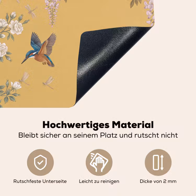 IJsvogels - Bloesem - Geel Inductie beschemer met haakjes klein -ky-onderkant-de