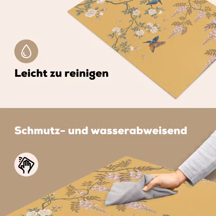 IJsvogels - Bloesem - Geel Inductie beschemer met haakjes klein -ky-schoon-de