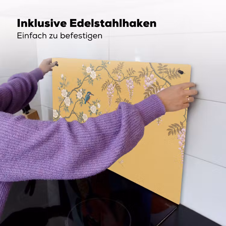 IJsvogels - Bloesem - Geel Inductie beschemer met haakjes klein -ky-ophangen-de