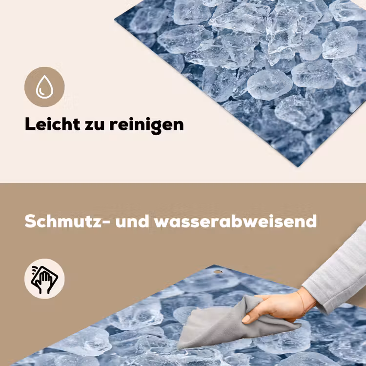 Ijsblokjes - Water - Blauw Inductie beschemer met haakjes klein -ky-schoon-de