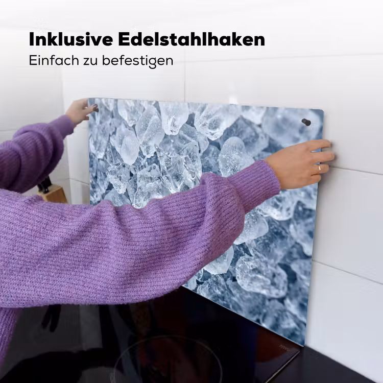 Ijsblokjes - Water - Blauw Inductie beschemer met haakjes klein -ky-ophangen-de