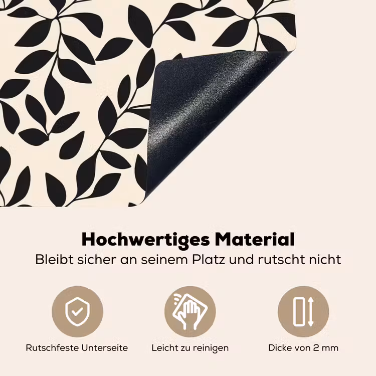 Elegant - Patroon - Zwart - Beige Inductie beschemer met haakjes klein 777 -ky-onderkant-de