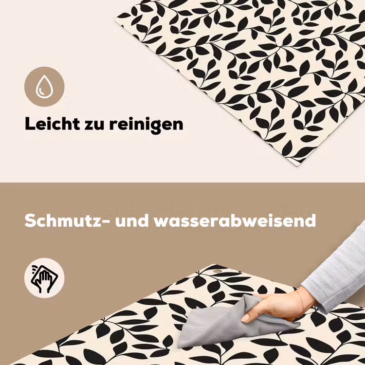 Elegant - Patroon - Zwart - Beige Inductie beschemer met haakjes klein 777 -ky-schoon-de
