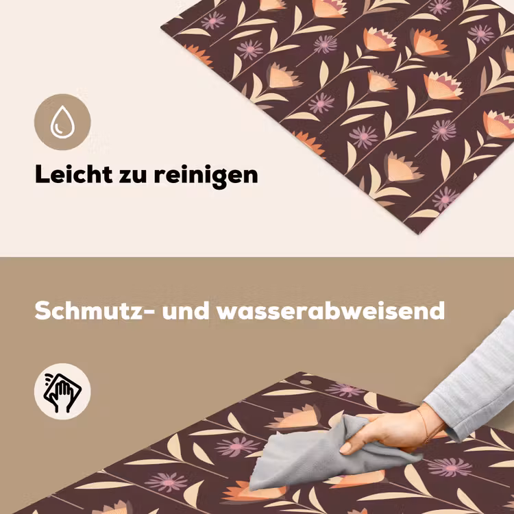 Elegant - Retro - Bruin Inductie beschemer met haakjes klein 777 -ky-schoon-de