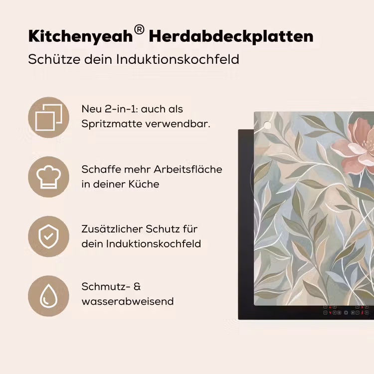 Elegant - Romantiek - Roze Inductie beschemer met haakjes klein -ky-usp-de