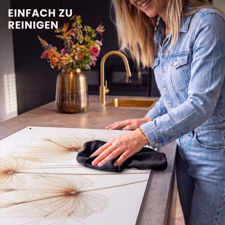2-in-1 Herdabdeckplatte & Spritzschutz - Eleganz in Transparenz - Elegantie in Transparantie Inductie beschemer met haakjes klein