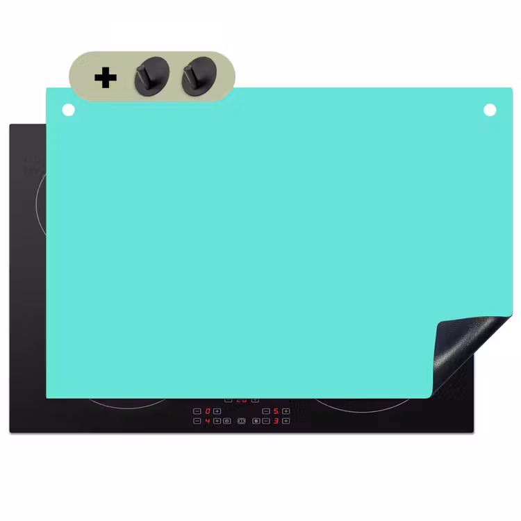Electric - Cyan - Turkoois Inductie beschemer met haakjes klein 777 -3d