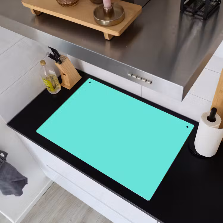Electric - Cyan - Turkoois Inductie beschemer met haakjes klein 777 -sfeer1