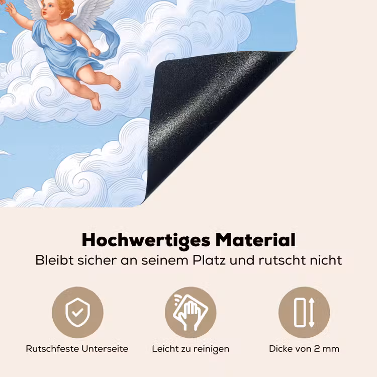 Engel - Vliegend - Klassiek - Blauw Inductie beschemer met haakjes klein -ky-onderkant-de