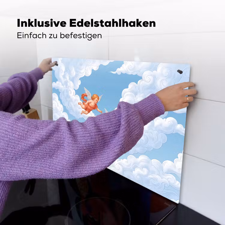 Engel - Vliegend - Klassiek - Blauw Inductie beschemer met haakjes klein -ky-ophangen-de