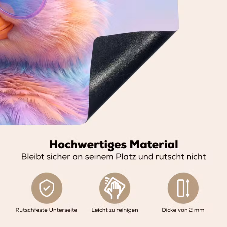 Eend - bril - Pastel Inductie beschemer met haakjes klein -ky-onderkant-de