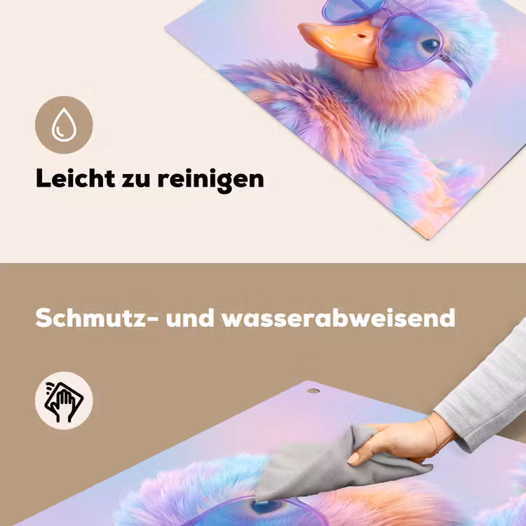Eend - bril - Pastel Inductie beschemer met haakjes klein -ky-schoon-de
