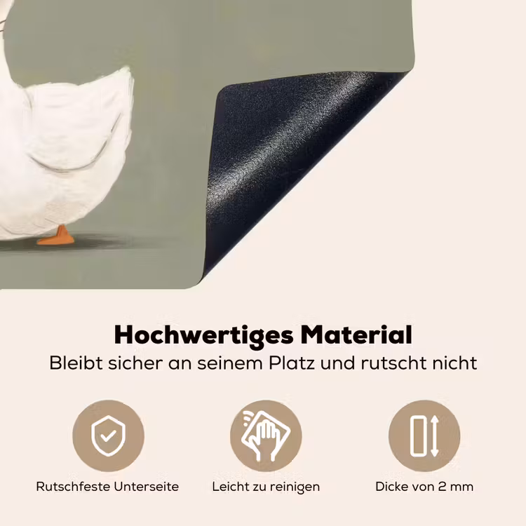 Eend - Konijnoren - Grijs Inductie beschemer met haakjes klein -ky-onderkant-de