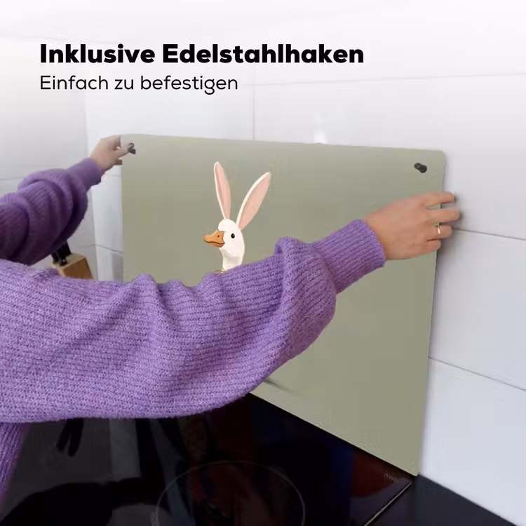 Eend - Konijnoren - Grijs Inductie beschemer met haakjes klein -ky-ophangen-de