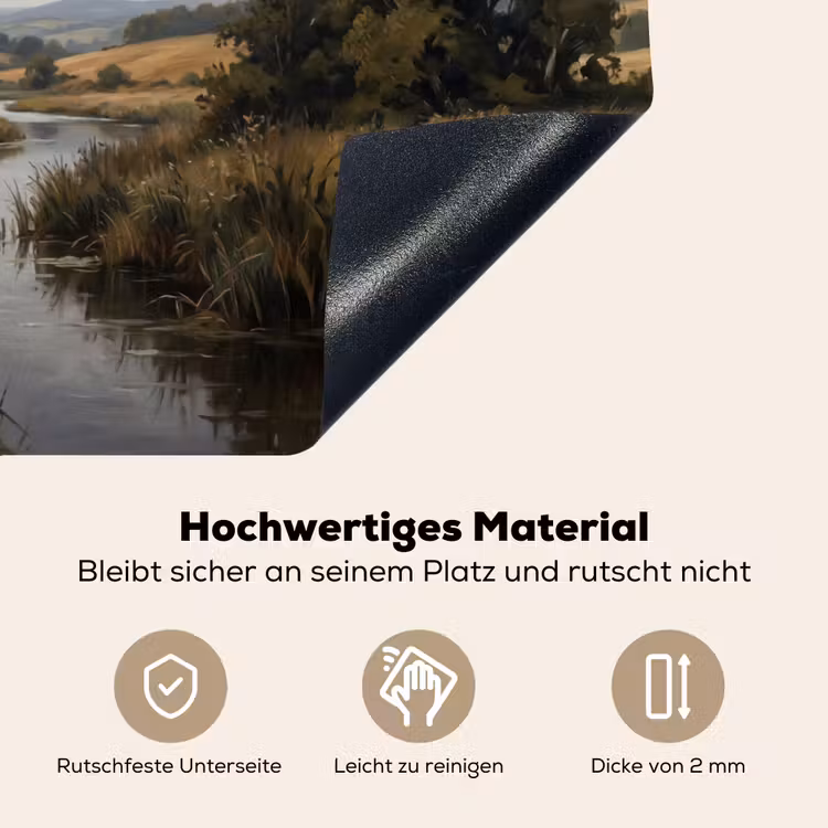 Eenden - Rivier - Landschap - Vlucht - Nostalgisch Inductie beschemer met haakjes klein -ky-onderkant-de