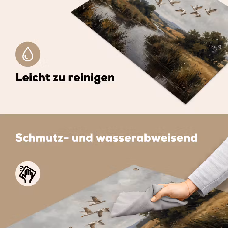 Eenden - Rivier - Landschap - Vlucht - Nostalgisch Inductie beschemer met haakjes klein -ky-schoon-de
