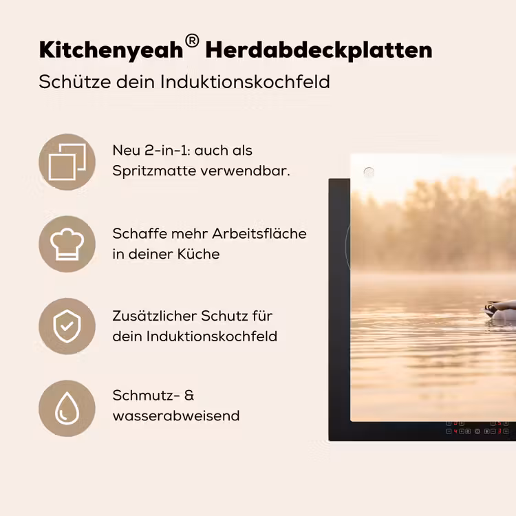 Eenden - Water - Mist - Natuur Inductie beschemer met haakjes klein -ky-usp-de