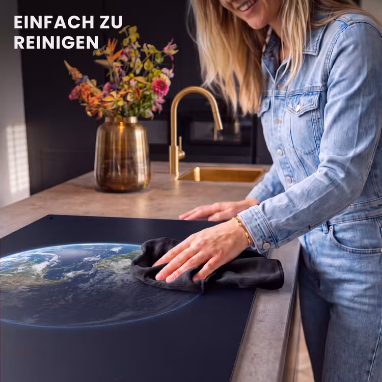 2-in-1 Herdabdeckplatte & Spritzschutz - Erde – Weltraum – Kosmos - Aarde - Ruimte - Kosmos Inductie beschemer met haakjes klein