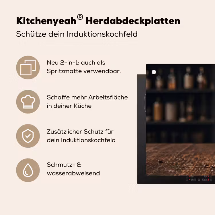 Espresso - Melk - Café Inductie beschemer met haakjes klein -ky-usp-de