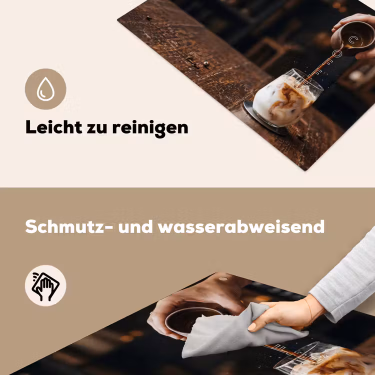 Espresso - Melk - Café Inductie beschemer met haakjes klein -ky-schoon-de
