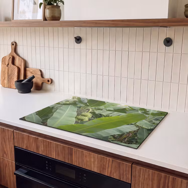 Eten - Bananen - Plantage - Groen Inductie beschemer met haakjes klein -sfeer1