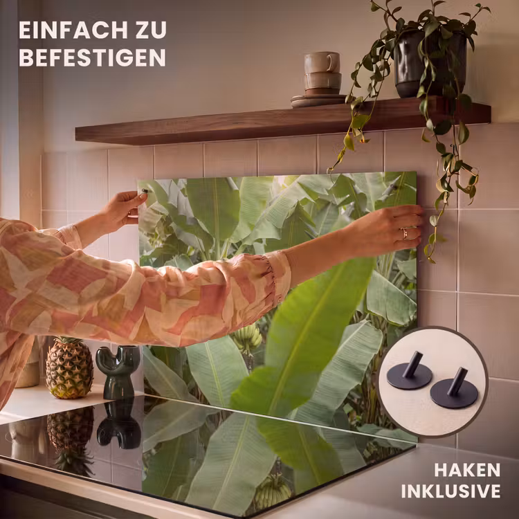Eten - Bananen - Plantage - Groen Inductie beschemer met haakjes klein -ky-ophangen-de