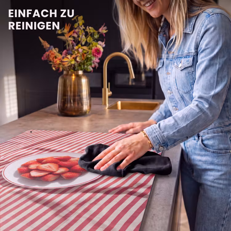Eten - Aardbeien - Fruit - Zomer - Rood Inductie beschemer met haakjes klein -ky-schoon-de