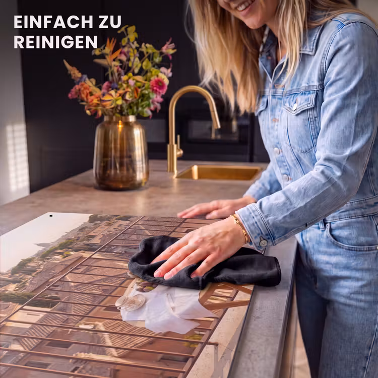 Eten - Ontbijt - Balkon - Stad - Zonsopgang Inductie beschemer met haakjes klein -ky-schoon-de
