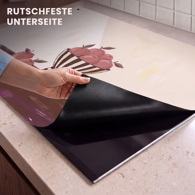 Eten - Schaal - Stilleven - Modern - Rood Inductie beschemer met haakjes klein -ky-onderkant-de