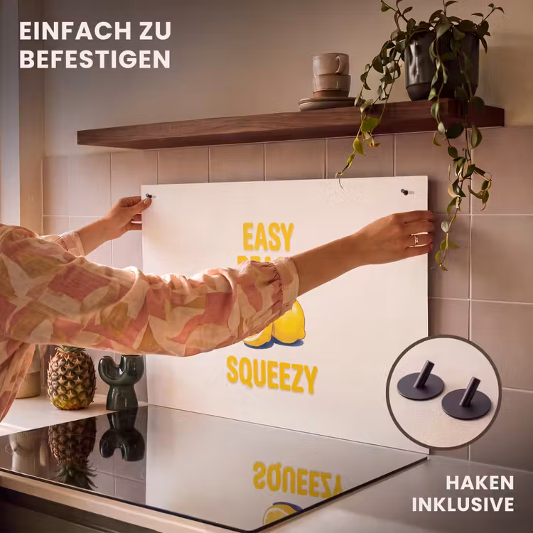 Eten - Citroenen - Keuken - Illustratie - Geel Inductie beschemer met haakjes klein -ky-ophangen-de
