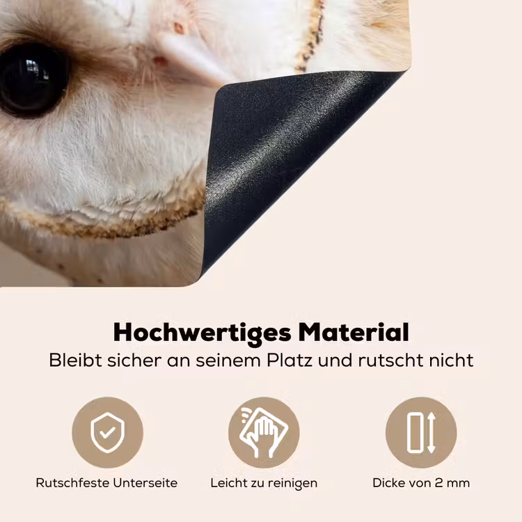 Uil - Bruin - Wit Inductie beschemer met haakjes klein -ky-onderkant-de